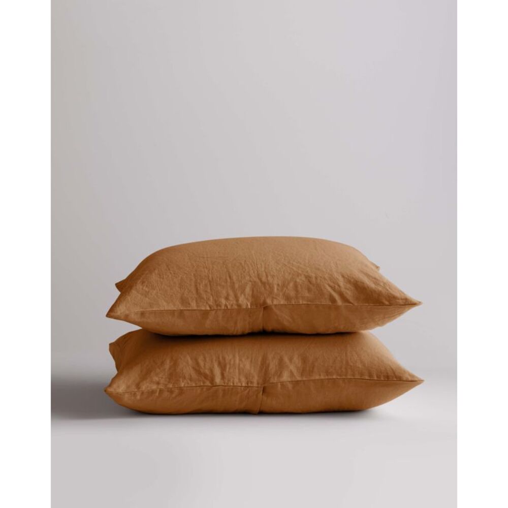 Quince Home European Linen Sham Set Terracotta Bedding Standard